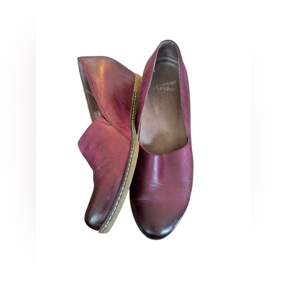 Women's Dansko Purple Wedge Pump Shoe Loafer Liliana Leather Size 38 - Picture 4 of 12